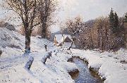 Walter Moras Romantische Winterlandschaft France oil painting artist
